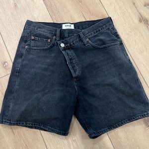 AGOLDE criss cross dad shorts - 27 - black